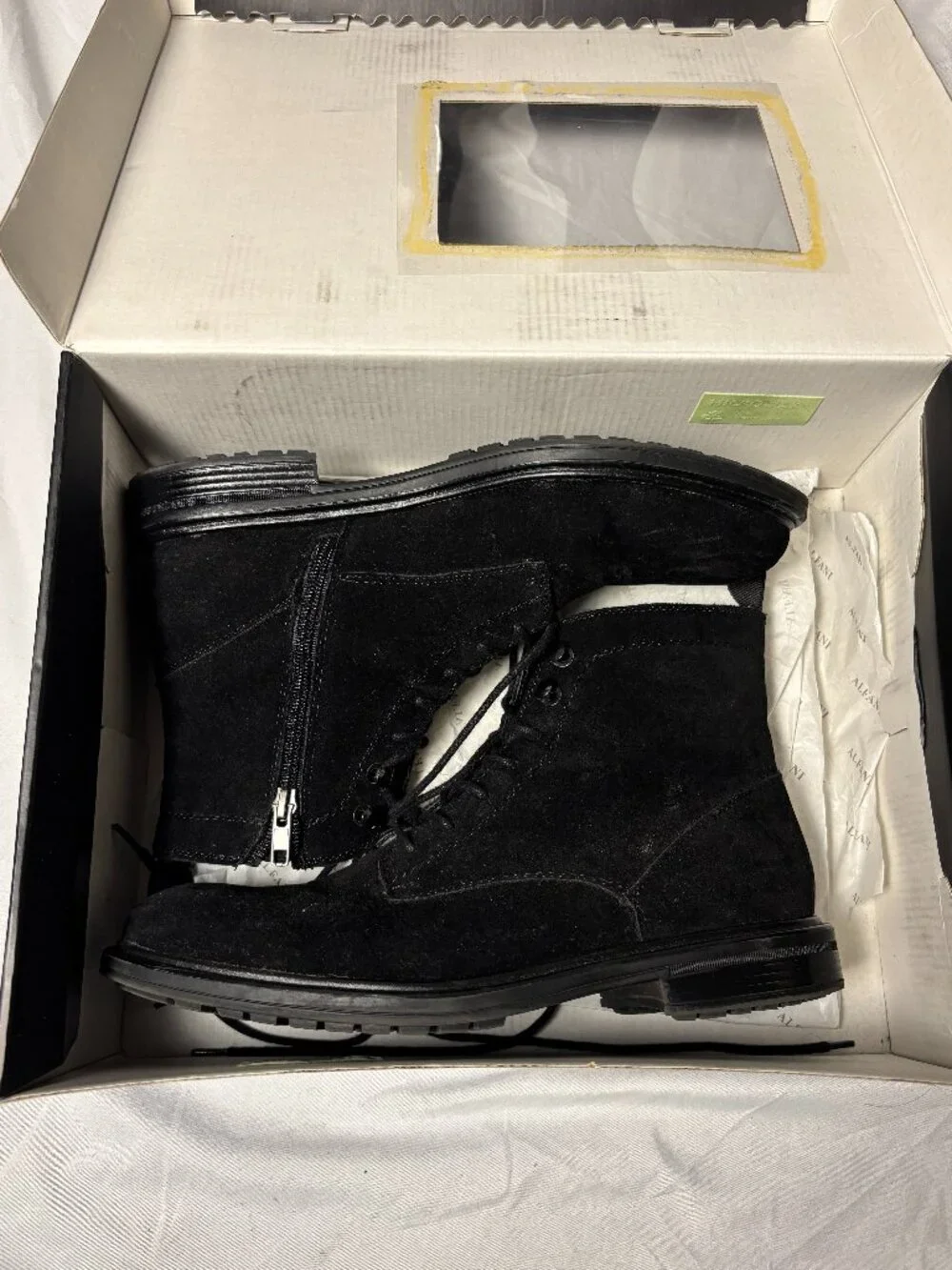 Alfani JoeyBK Black Suede Lace-Up Ankle Boots Men’s Size US 8